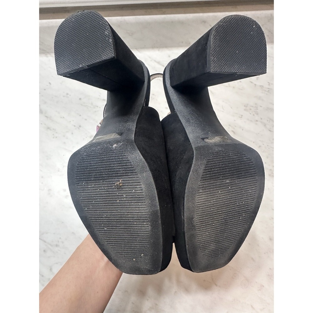 Dolce Vita Black Platform Block Heel Sandals Sz 9 Ankle Strap Open Toe Bootie - Picture 7 of 7